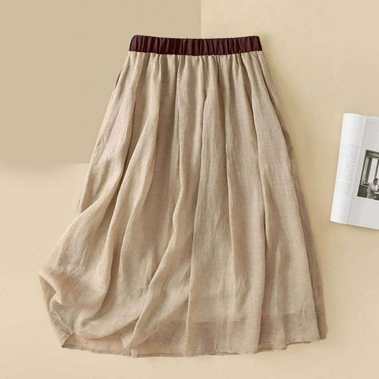 pockets blue linen skirt, long linen skirt for women 2077 pockets blue linen skirt, long linen skirt for women 2077