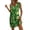 Green, variant on Womens Summer Short Dresses Plus Size Floral Printed V-Neck Sleeveless Casual Summer A-Line Loose Dress with Pockets