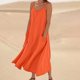 thumbnail image 2 of Vestido informal holgado liso con colgante para mujer - Poliéster spandex, estilo elegante, S-XXXL, 2 of 4