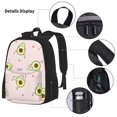 thumbnail image 3 of Bingfone Avocado Doing Sport Yoga for Backpack Lunch Bag Pencil Case Set, Large Capacity School Backpack Combination Three-piece Set, Unisex, 3 of 7