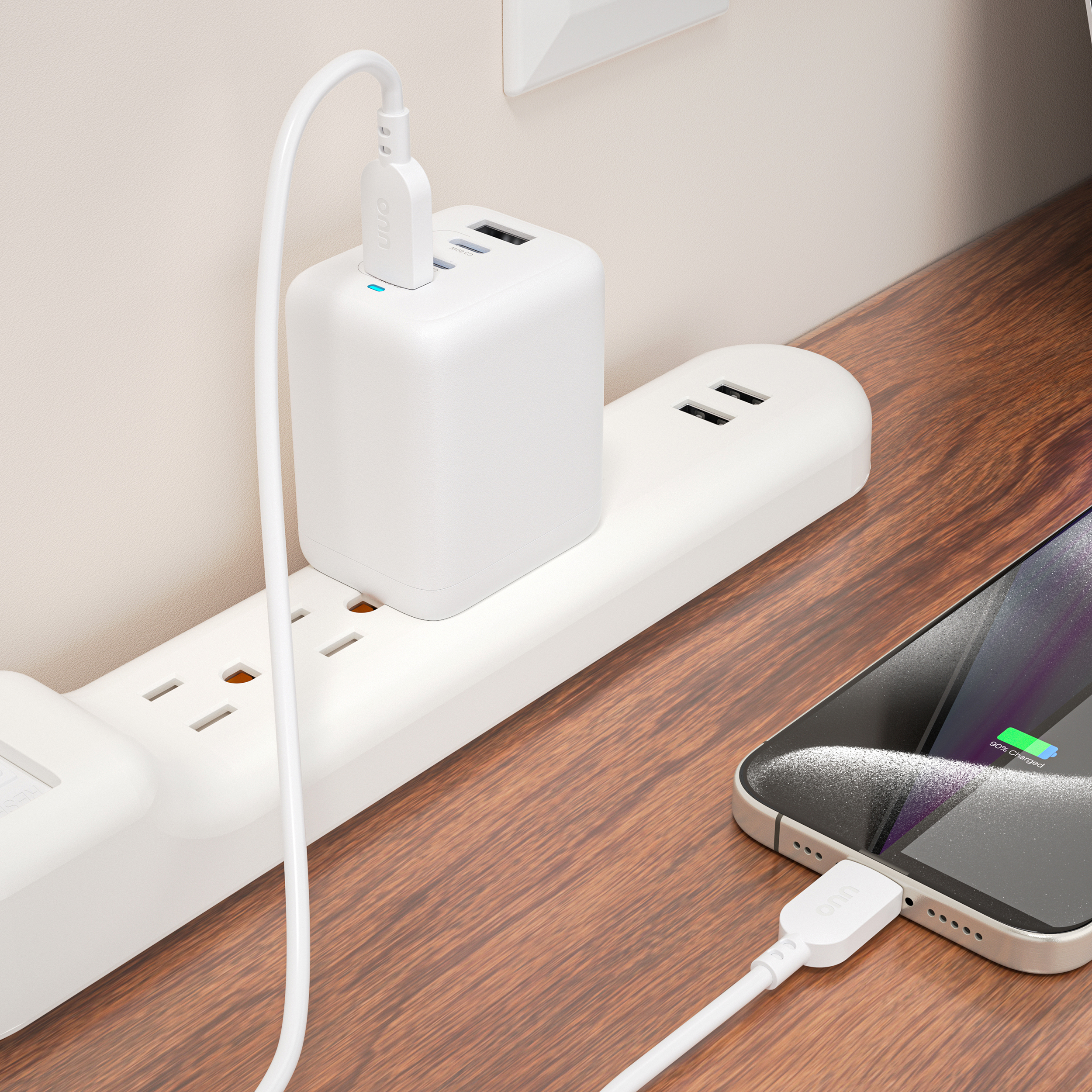 Onn 72W Multi-Port USB-C and USB-A Wall Charger, Foldable photo 7