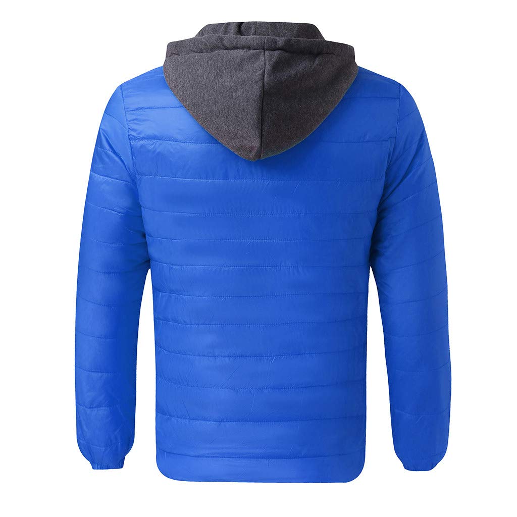 Hooded Down Thermal Jacket with Detachable Hat, Winter Warm Hoodie Outwear Light Quality Packable Zipper Top Coat - image 5 of 6