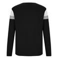 thumbnail image 5 of YUGYXL Mens Retro Color Block Striped Shirt Long Sleeve Crewneck Tops Casual Loose Fit Tshirts Classic Contrast Pullover Tees White XL, 5 of 6