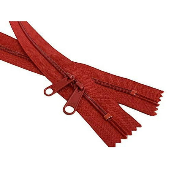 18 Pieces 30 Inches Double Slide Zipper YKK #4.5 Coil with Two Long Pull Head to Head Closed Ended on Both Sides 18 Assorted Colors - Made in USA