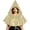 Champagne, variant on Metallic Glossy Short Hood Cape, Shiny Metallic Short Pointed Hood Cape, Mini Riding Hood Cloak With Front Tie, Multi Color Glossy Witch Cosplay Cape for Adult Halloween Party, Red One Size