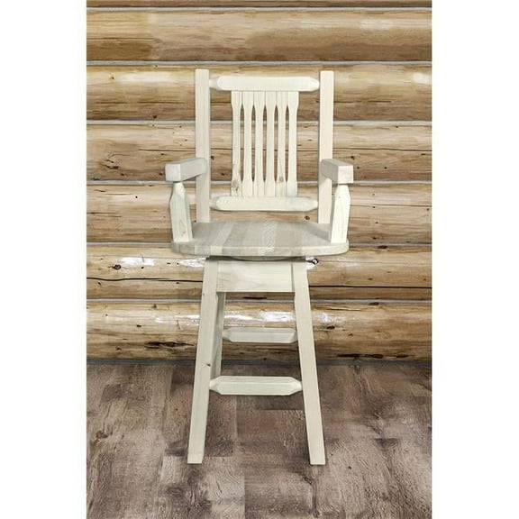 Homestead Collection Counter Height Swivel Captains Barstool, Ready to Finish