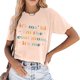 thumbnail image 2 of Camiseta clásica de algodón para mujer: top informal de manga corta y cuello redondo con frase inspiradora, 2 of 8