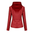 thumbnail image 6 of GaThRRgYP Leather Jackets for Women,Women's Solid Color Long Sleeved Leather Jacket Zippered Jacket Pocket Women's Spring Short Jacket, 6 of 6