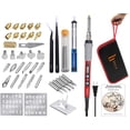 thumbnail image 1 of BESTZO Kit de Combustion du Bois - Kit d'Outils de Combustion du Bois Lcd avec Fer à Souder, Kit d'Outils de Pyrogravure Stylo de Combustion du Bois avec Embossage, Sculpture, Pointe de Soudure, Modèle Amélioré, Manuel et Étui de Transport (Rouge), 1 of 3
