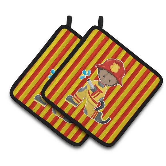 Caroline's Treasures Fireman Boy Pair of Pot Holders