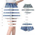 thumbnail image 3 of GiLiling Girls Bow Print Elastic Waist Denim Shorts, Frayed Hem Jean Shorts with Pockets for Kids Summer Casual Wear (Blue, 9-10 Years), 3 of 5