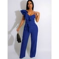 thumbnail image 4 of [Sleeveless Jumpsuit] Elegant One Piece Jumpsuits | Womens Casual V-Neck Sleeveless Ruffle Romper Wide Leg Pant Sexy Party Clubwear Overalls, 4 of 4
