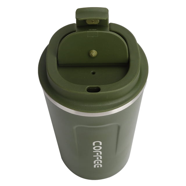 Insulated Mug, Coffee Mug Matte Texture Spill Proof Car Stainless Steel Portable For Travel For Car Green