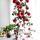 thumbnail image 4 of Bewildely 1,8 m vides de rosas artificiales flores de seda falsas guirnaldas colgantes rosas boda telón de fondo hogar Oficina decoración Decoración rojo Bewildely HA1071-03B, 4 of 6