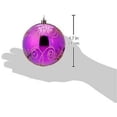 thumbnail image 2 of Perfect Holiday Handpainted 2-Piece Shatterproof Christmas Ornament Set, 3.14-Inch, Shiny Purple Ball with Gold Scroll, 2 of 2