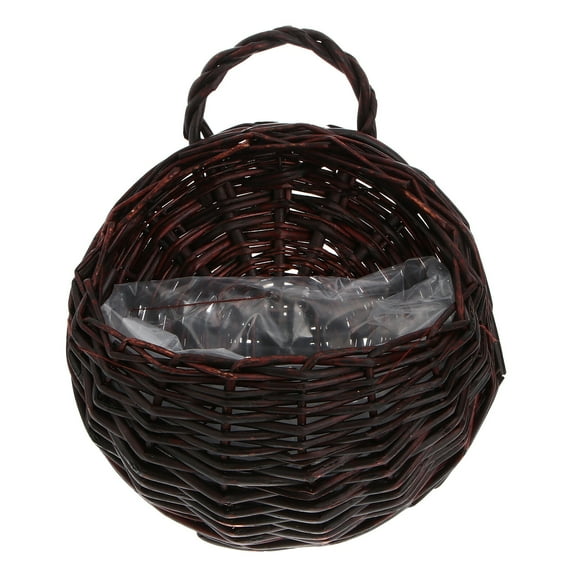 Kitandove Wall Hanging Flower Basket Timber Brown 1Pcs Hand Woven Artwork for Balcony Home