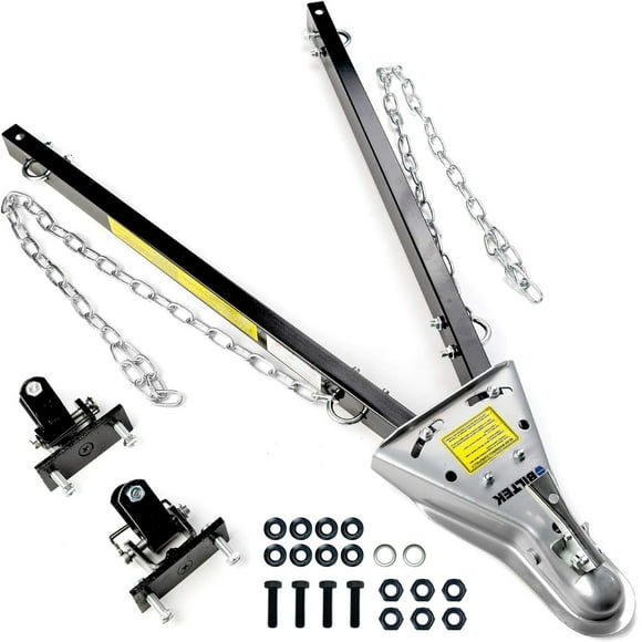 Biltek Adjustable Tow Bar With 5000 lbs Towing Capacity, Universal Tow Bar with 2X Safety Chains, Compatible Tow Bars for Jeeps, Trucks, SUVs, RVs, Boat, Trailers, Fits 2" Coupler Trailer Ball hitch