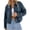 Navy, variant on Women's Faux Leather Jacket Zipper Long Sleeve Bomber Jackets Outerwear Short Casual Trendy Fall Winter Coat White 2XL