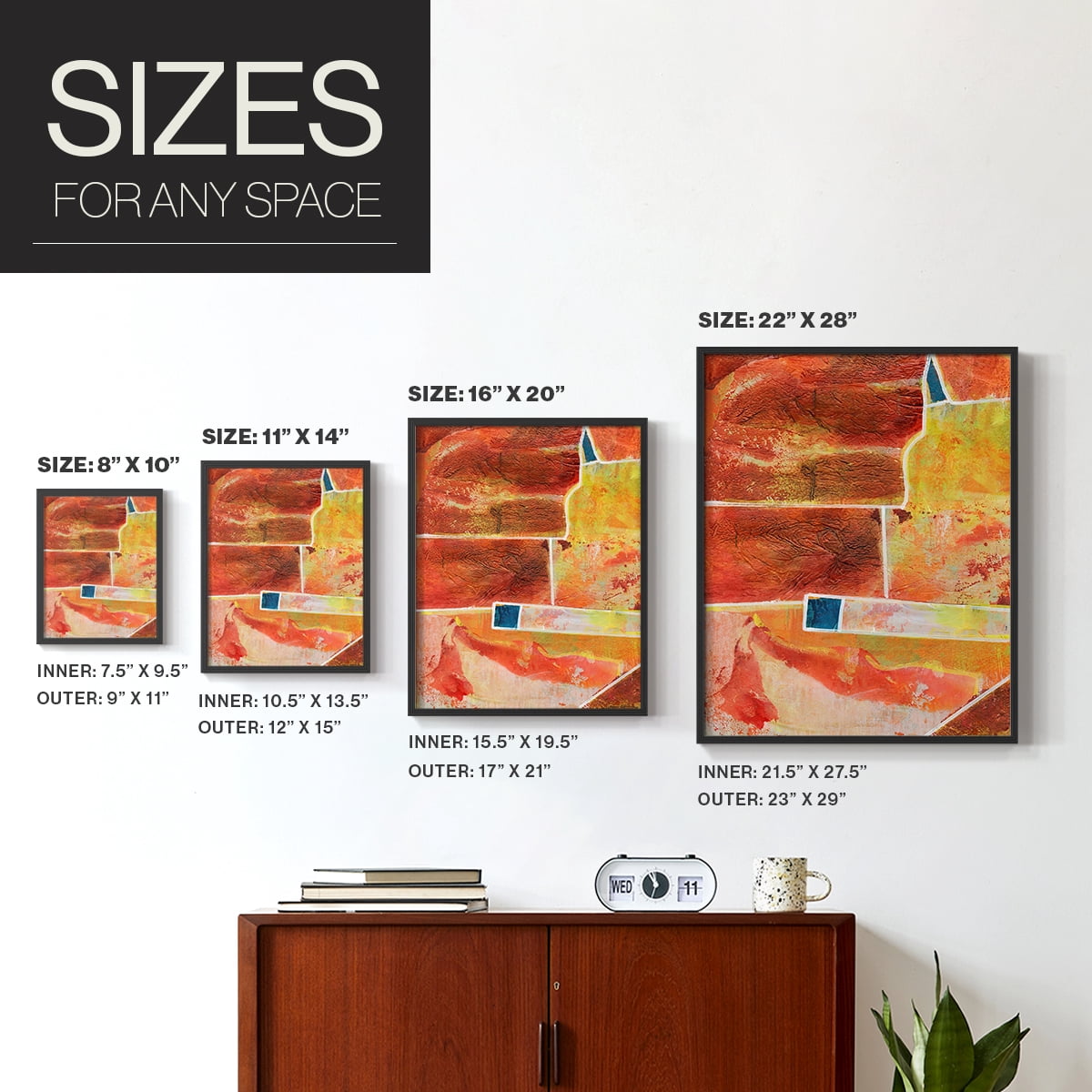 Primary Connection IV in Black Solid Wood 8 x 10 Framed Print