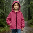 thumbnail image 2 of Loopsun Kids Boys Girls Winter Outerwear Jackets 5-16Y Solid Raglan Sleeve Zip Pockets Waterproof Hooded Coats, 2 of 5