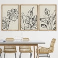 thumbnail image 3 of PixonSign Framed Canvas Print Wall Art Set Tropical Jungle Plant Sketches Nature Floral Illustrations Modern Art Minimalism Decorative Botanical for Living Room, Bedroom, Office - 24"x36"x3 Natural, 3 of 5