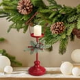 thumbnail image 6 of Mlaxguo Christmas Candle Holders, Iron Candle Stands, Vintage Red Christmas Candlesticks Window Display Decoration, Heat-Resistant Metal Desktop Ornaments for Home, Wedding, Holiday Festive Decor, 6 of 7