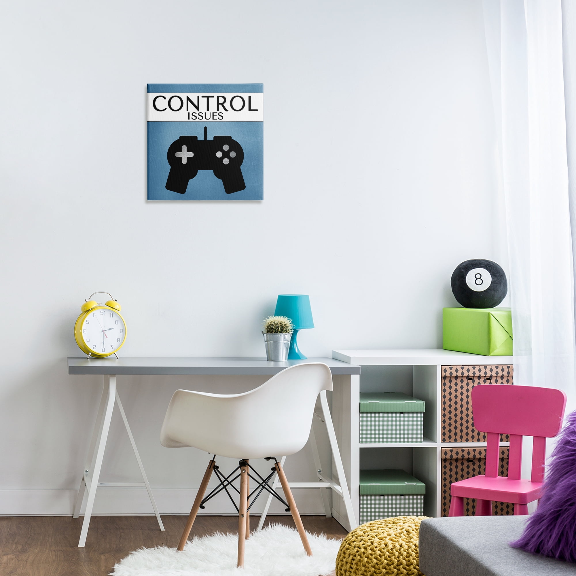 Stupell Industries Control Issues Gamer Entertainment Painting Wrapped Canvas Art Print Wall Art, 17 x 17