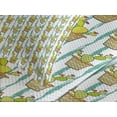 thumbnail image 4 of Ambesonne Cactus Quilted Bedspread Set 3 Pcs, Vertical Lines Flowers, King Size, Green Orange Mint, 4 of 5