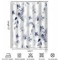 thumbnail image 6 of Blue Floral Shower Curtain,Watercolor Navy and White Flower Lush Blooms Bath Curtains,Modern Blue Ink Botanical Bathroom Curtains Sets with 12 Hooks 72x72in,Waterproof Fabric, 6 of 6