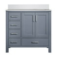 thumbnail image 3 of Jacques 36 in. W x 22 in. D Right Offset Dark Grey Bath Vanity and Cultured Marble Top, 3 of 8