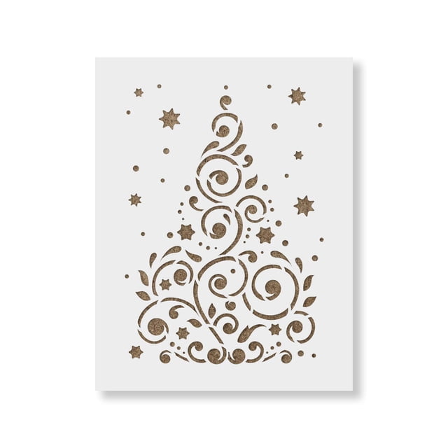 Plantilla de árbol de Navidad reutilizable de mylar, Stencil Revolution