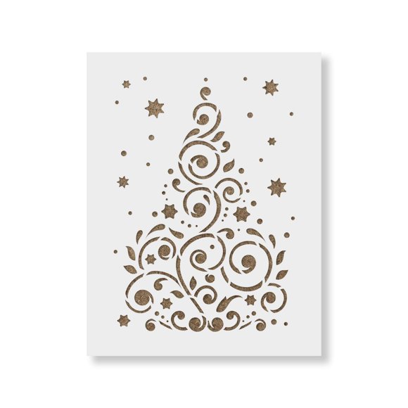 Plantilla de árbol de Navidad reutilizable de mylar, Stencil Revolution