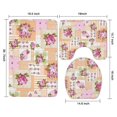 thumbnail image 3 of Pioneer Flower Floral Print Pattern Bathroom Rugs Sets 3 Piece,Toilet Cover Set,Absorbent Non Slip Bathroom Mats Sets with U-Shaped Contour Rug Toilet Rug Set, 3 of 5