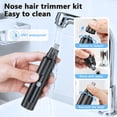 thumbnail image 5 of Nose Hair Trimmer for Men Rechargeable, Electric Nose and Ear Hair Trimmer, Professional Nose Clipper, LED Display, Waterproof, Portable Travel Size, Painless, Black, 5 of 8