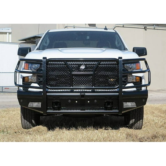 Steelcraft Bumper HD10495RC HD Replacement; One Piece Design; Direct Fit; Mounting Hardware Included; With Grille Guard; With Punch Plate Grille; Without Winch Mount; Retain Factory Tow Hooks