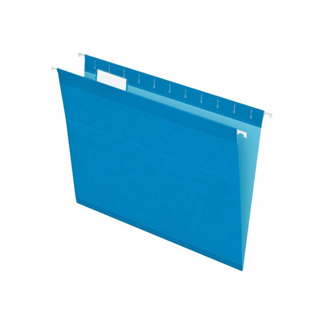 Pendaflex 415215BLU Reinforced Hanging File Folders- Kraft- Letter- Blue- 25/Box