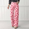 thumbnail image 6 of Bexdxz Women's Casual Wide Leg Jeans with Large Polka Dot Print Pink XL, 6 of 6