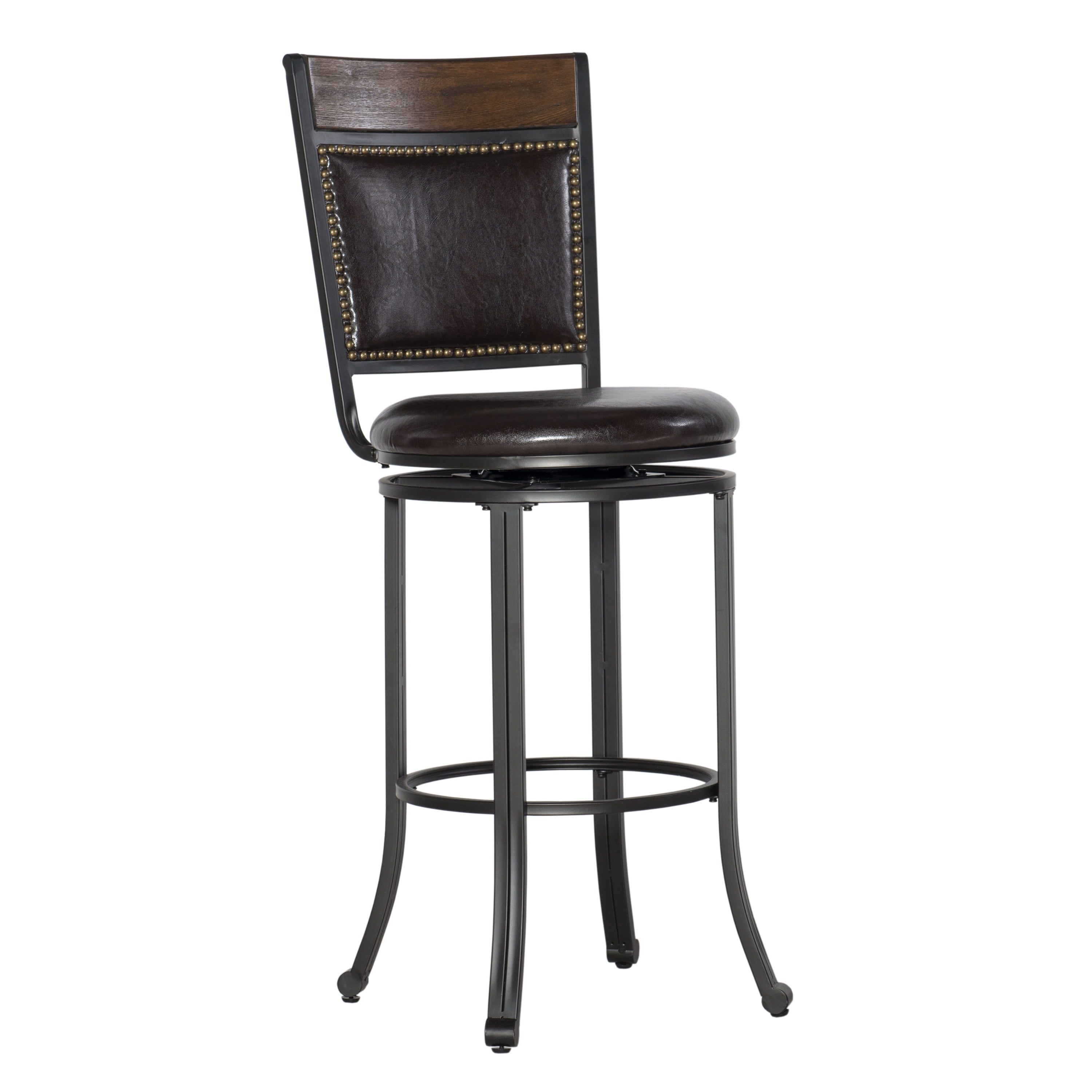 Powell Holloway 29" Indoor Metal Bar Stool with Swivel, Rustic Umber