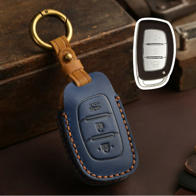 Car Key Fob Cover Case Protector For Hyundai Elantra朗动 IX35名图悦动瑞纳 Key Case Cover Leather