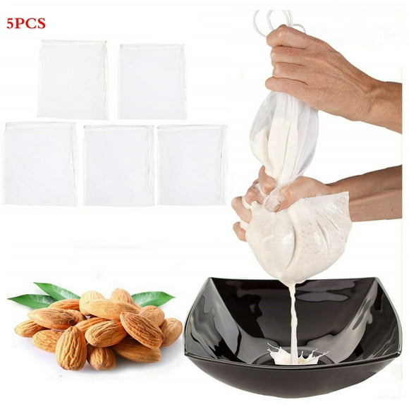 Up to 60% off Gifts Viflosae 5 Pcs Nut Milk Bag Fine Mesh Nylon Cheesecloth Cold Brew Coffee Filter 200 Mesh Top School picks on Rollback