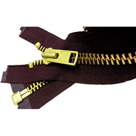 Zipperstop Wholesale Ykk Sale 26" Extra Heavy Duty Jacket Zipper (Special Custom) Ykk #10 Brass Separating ~ Color 864 Cranberry Wine (1 Zipper/Pack)