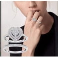 thumbnail image 3 of Anillo de compromiso de dos piezas con forma de corazón de melocotón y diamantes de moda europea y americana para mujer, 3 of 4