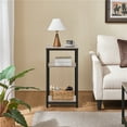thumbnail image 3 of Yaheetech Industrial End Table with 2-Tier Shelves for Small Spaces Living Room, Gray, 3 of 8