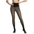 thumbnail image 2 of Women's Fleece Lined Tights Winter Warm Stockings Fake Translucent Pantyhose Leggings Thick Thermal Pants (S, Khaki), 2 of 6