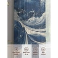 thumbnail image 3 of Navy White Sheer Curtains for Living Room Bedroom Marble Modern Artwork Sheer Curtains 45 Inch Long 2 Panels Set Light Filtering Curtain Window Treatments Drapes for Dining Room, 3 of 6