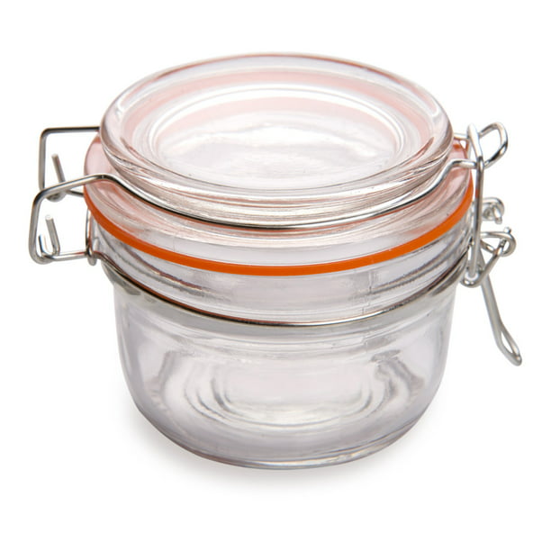 5 Oz Round Glass Nostalgic Mason Jar, Jar With Clamp Lid