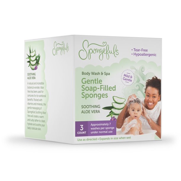 Spongefuls Soap Filled Sponges, Soothing Aloe Vera, 3 Ct