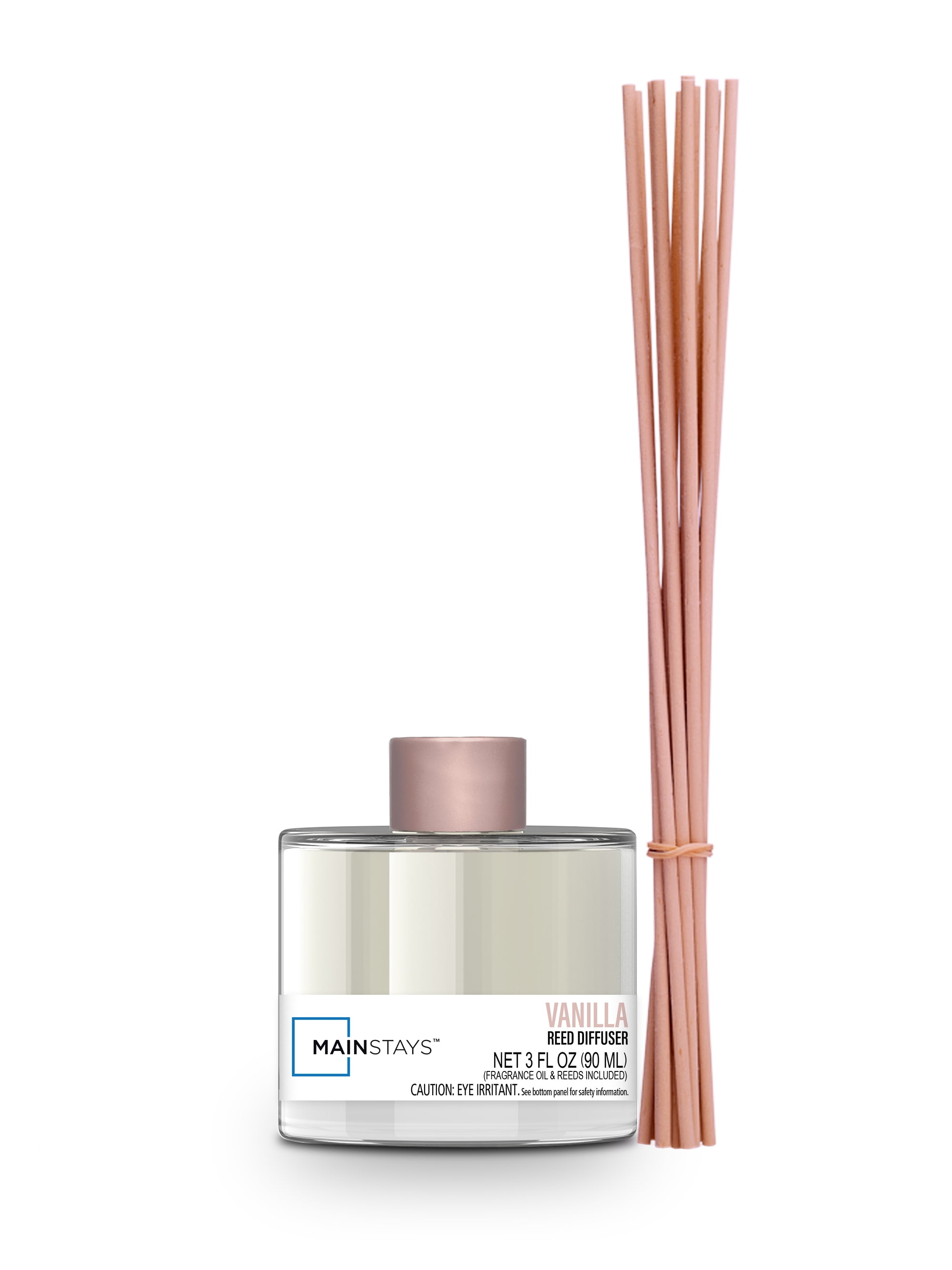 (4 pack) Mainstays Glass Diffuser with Reeds, Vanilla, 3.0 fl oz