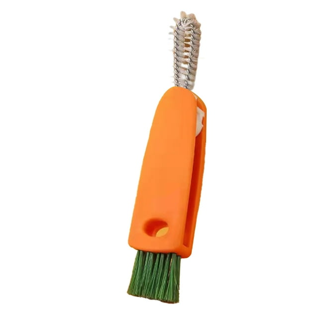 Decodeary Bottle Caps Groove Brush Carrot-shaped Dust Remover Washing Tool Accessories Orange 1Set
