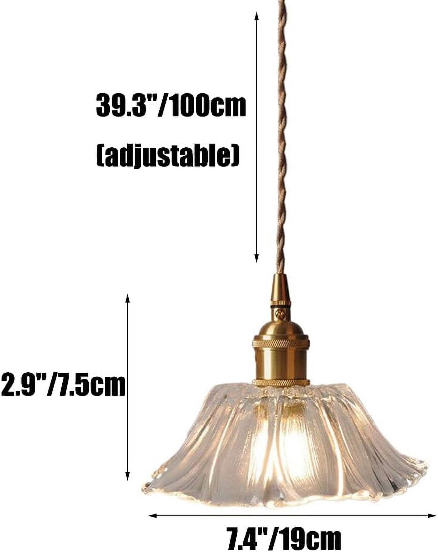 Farmhouse Glass Pendant Light for Over Island, Flower Shape Pendant Lamp for Dining Room, Vintage Rustic Pendant Light Fixture, American Simple Pendant Light Fixture